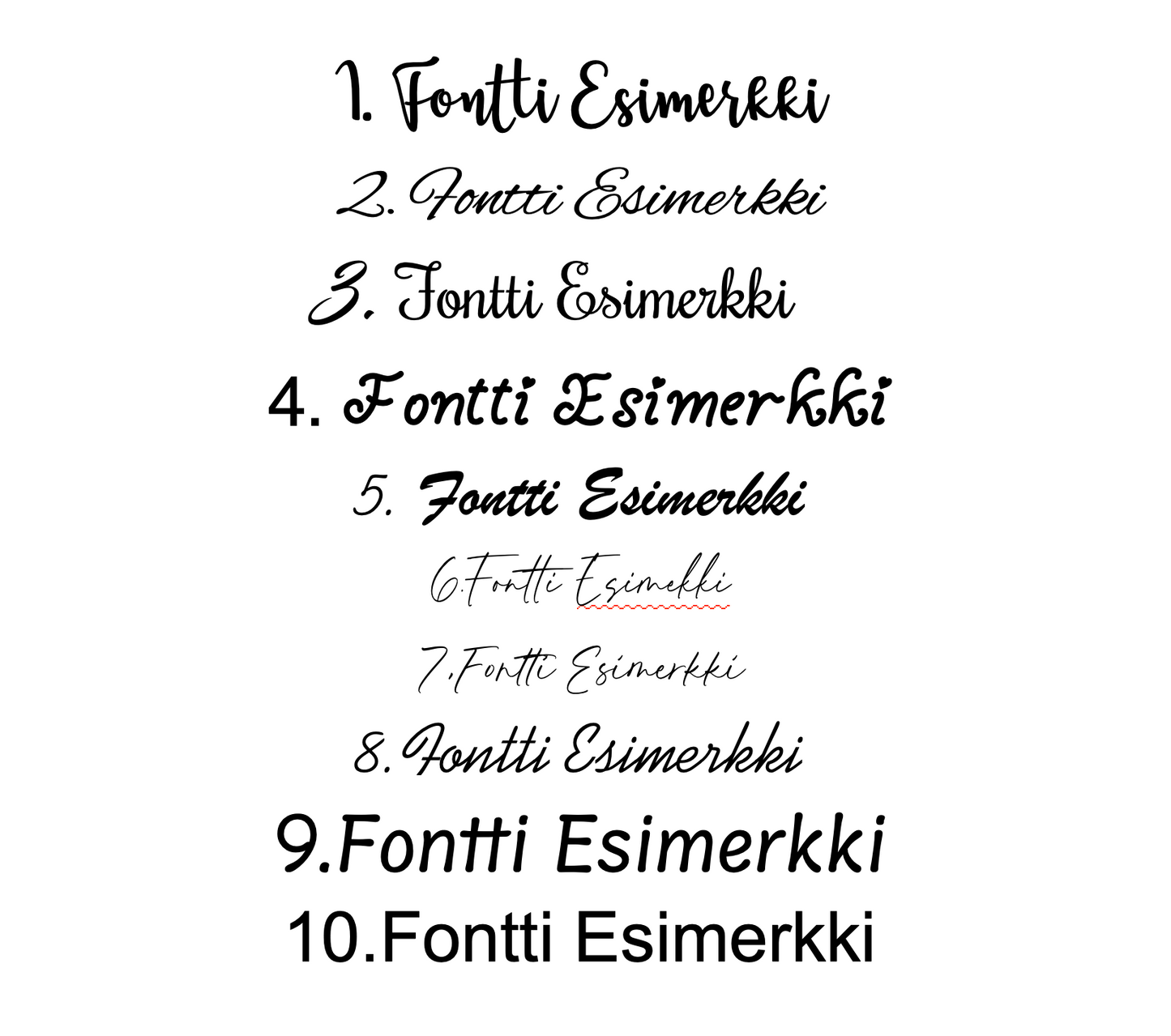 Kaikki fontit