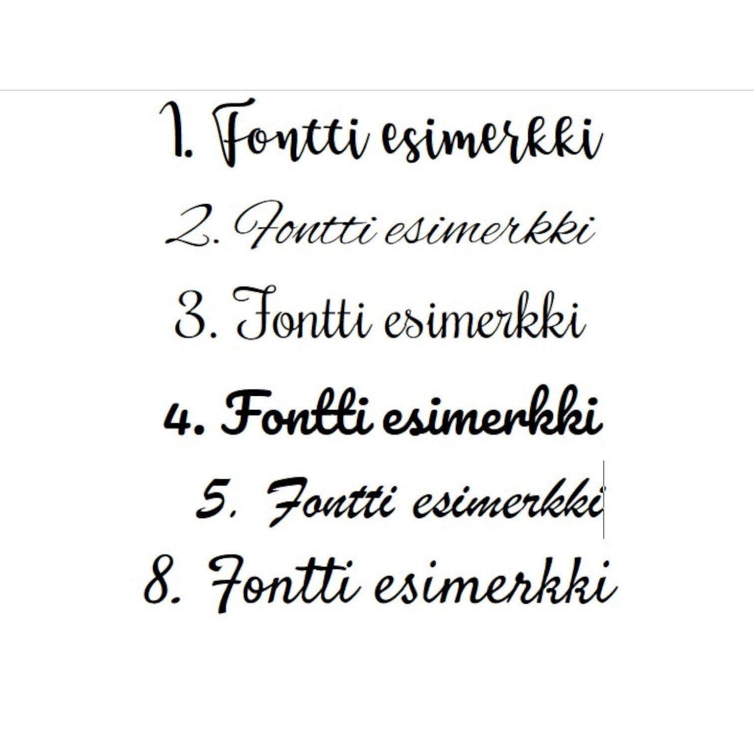 Fonttivaihtoehdot 1-8