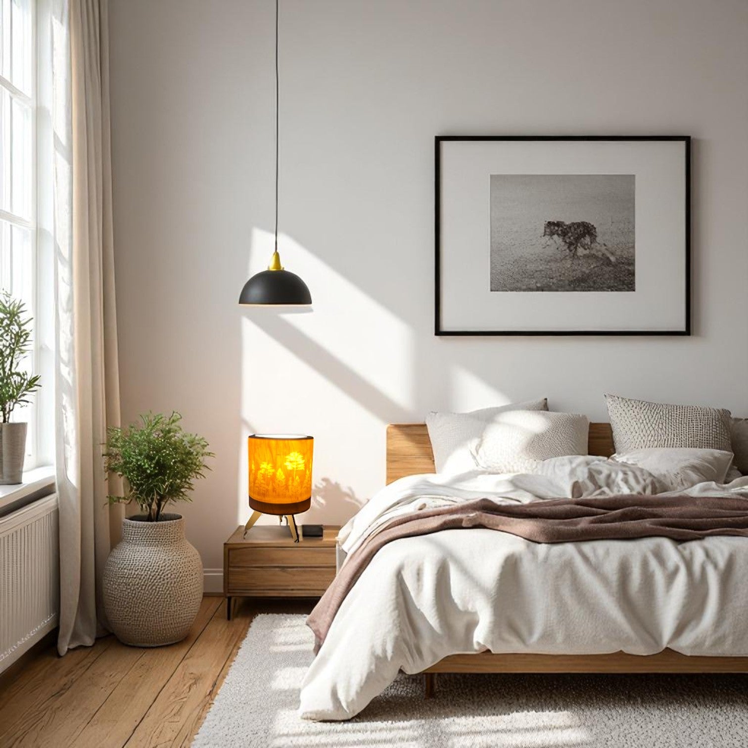 HELEA_design_valaisin_makuuhuone vanerinen