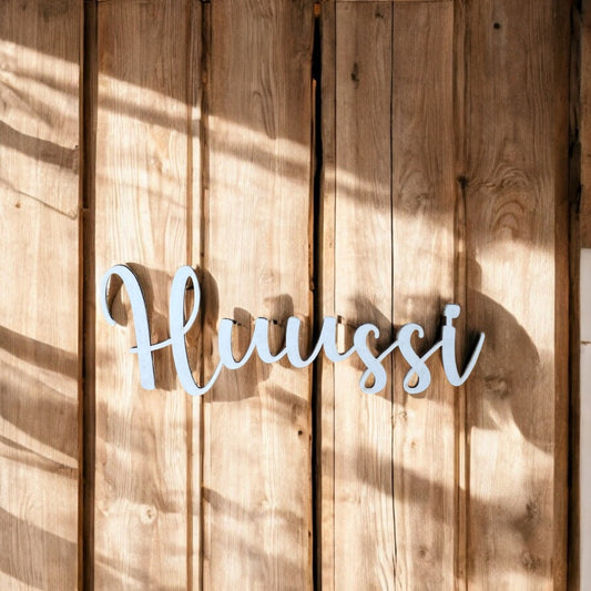 Huussi-kyltti valkoinen