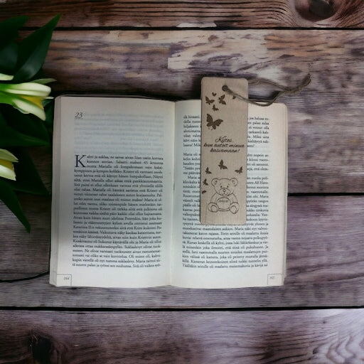 Kirjanmerkki omalla tekstillä