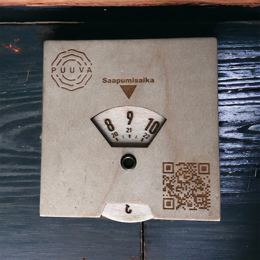 Parkkikiekko omalla logolla ja qr-koodilla