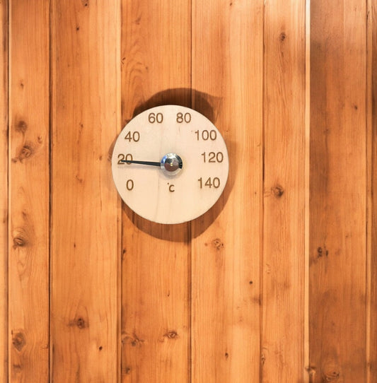 Saunamittari koivu pyöreä kromi