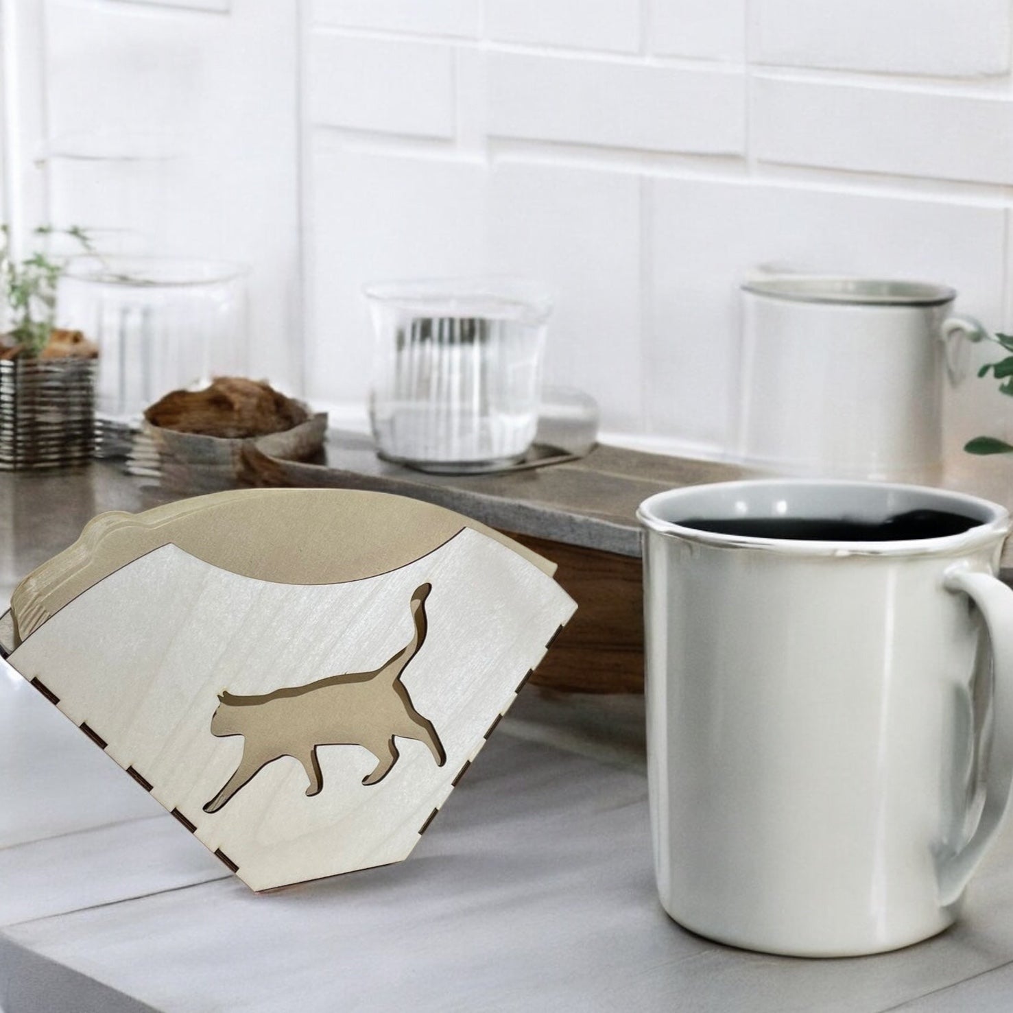 Suodatinpussiteline kissa koivu