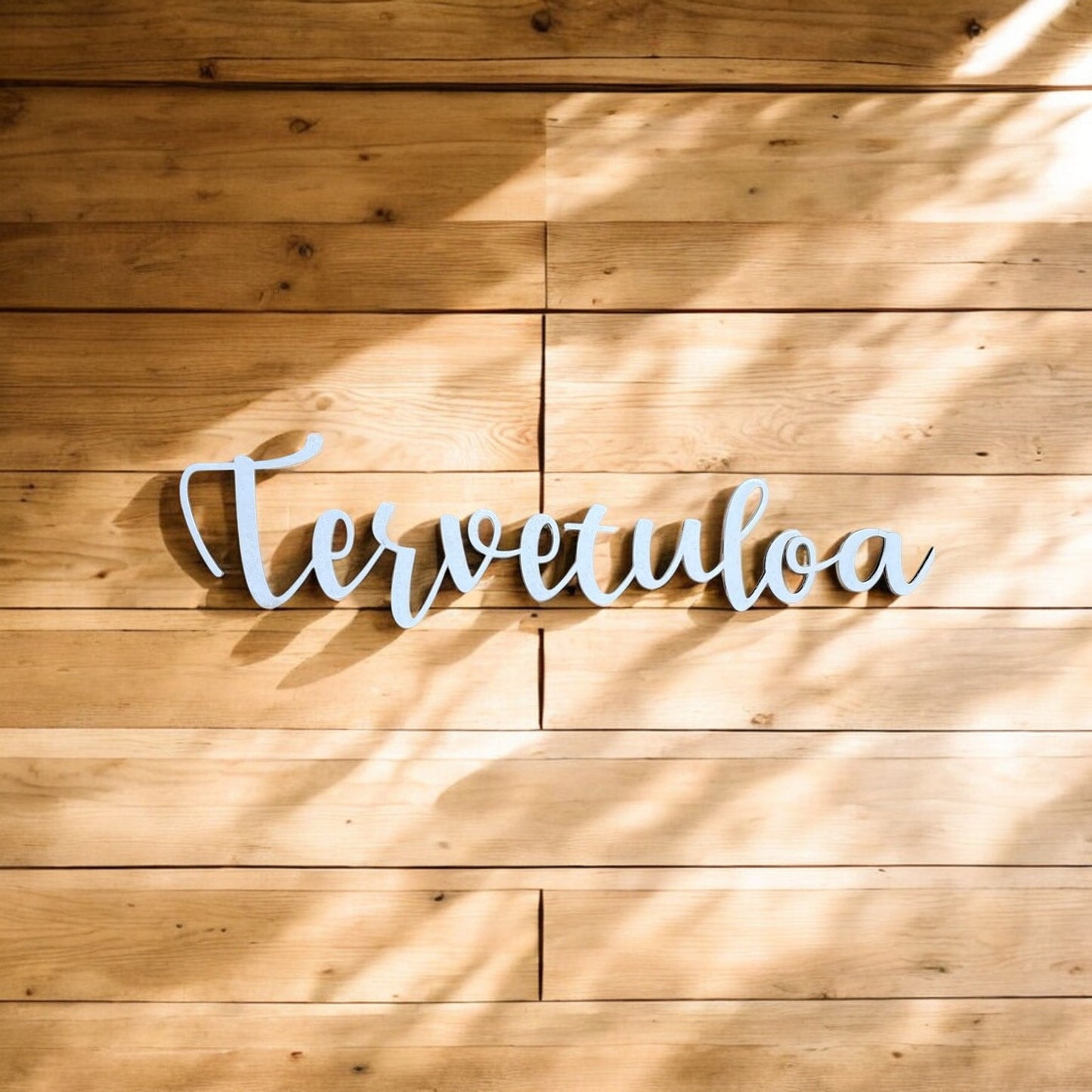 Tervetuloa-kyltti valkoinen