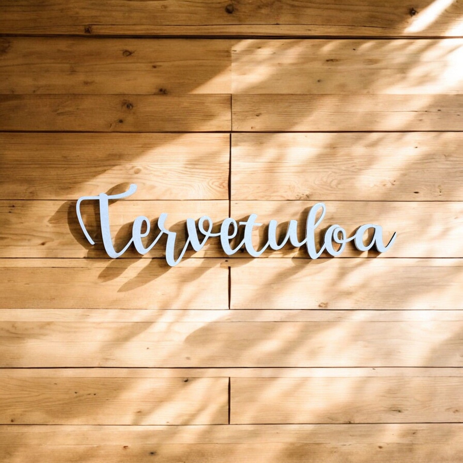 Tervetuloa-kyltti valkoinen