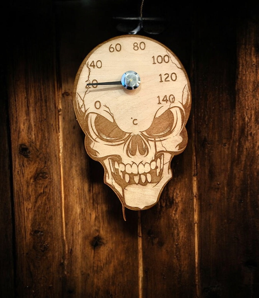 Pääkallo saunamittari koivu