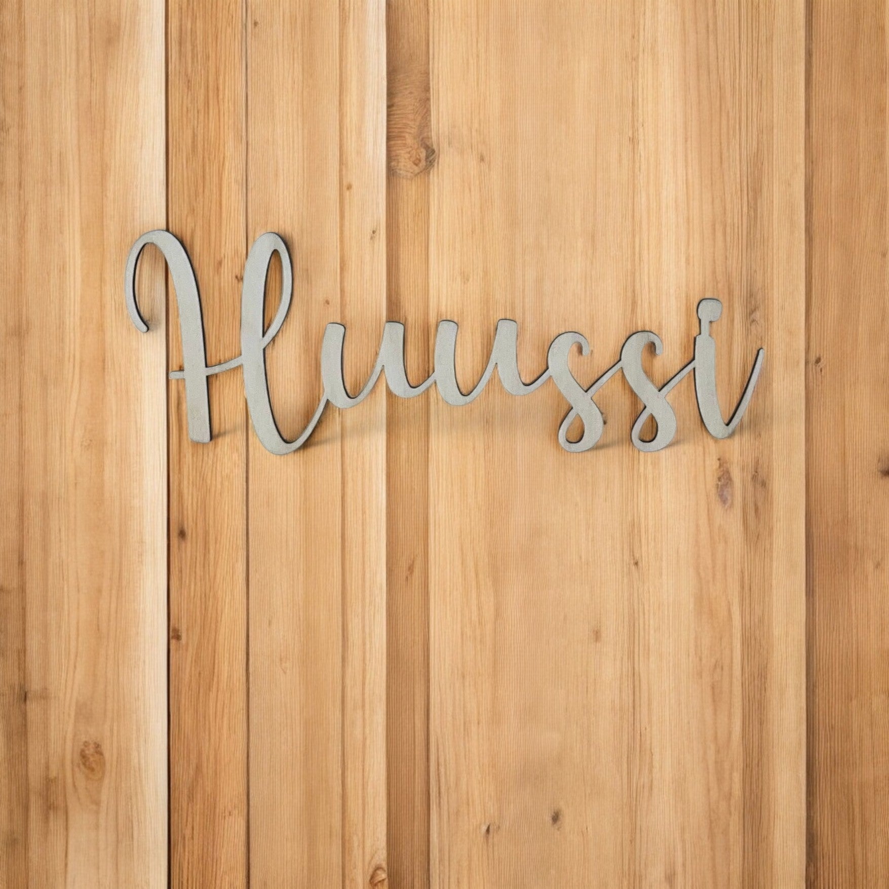 Huussi-kyltti koivu